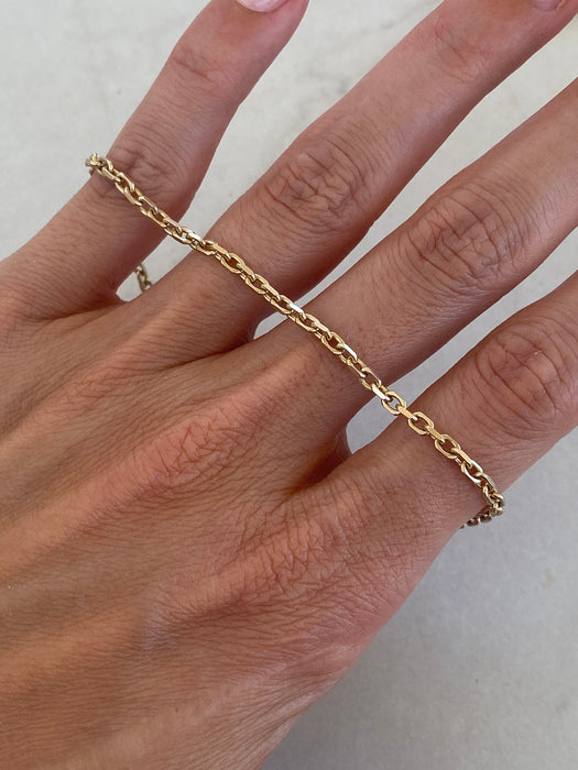 Vintage Solid 14K Mini Biker Link Bracelet