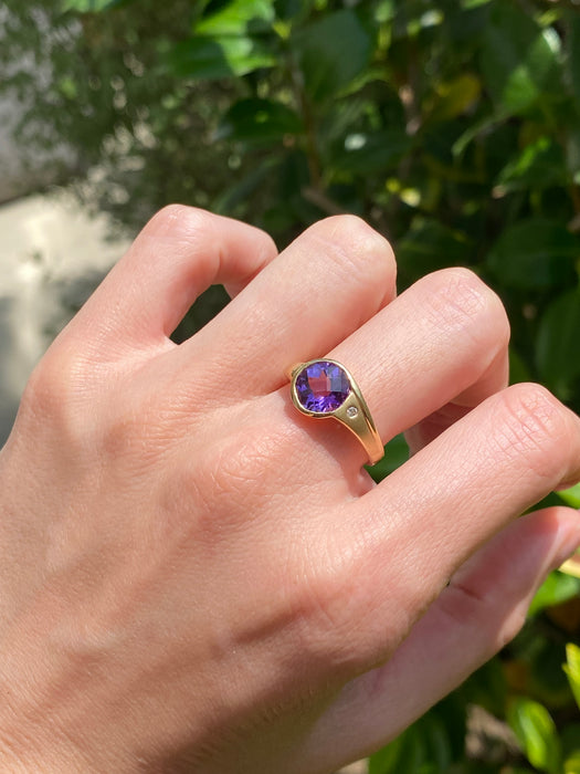 14k amethyst and diamond ring size 7