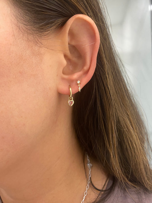 14K Lab Diamond Star & Marquise Dangle Stud Earrings