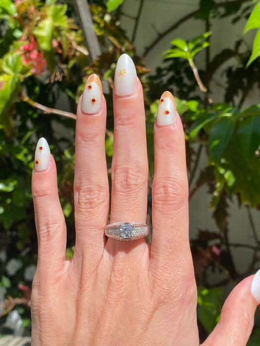 14K White Gold 1.5ct Natural Diamond Ring