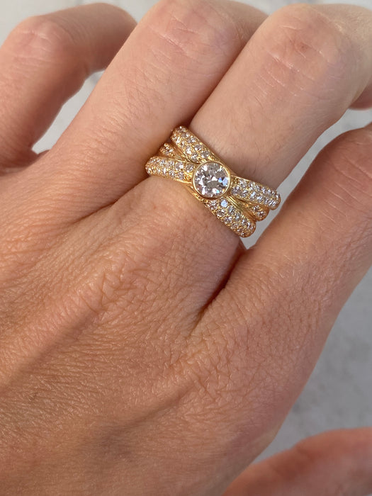 Vintage 18K Gold Diamond Ring – 1.15 TCW Natural Diamonds
