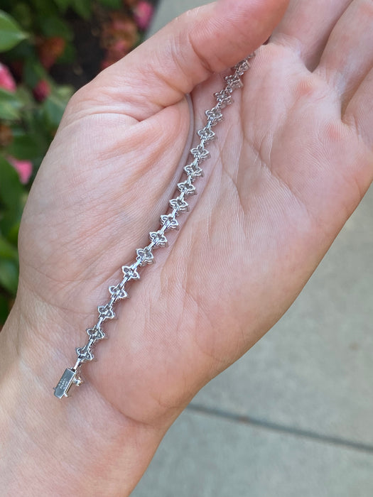 Platinum 850 3 carat diamond tennis bracelet