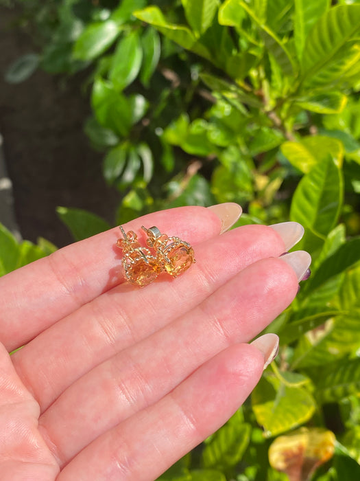 14k citrine stud earrings