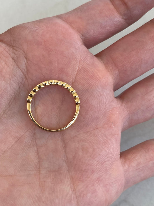 Vintage 18K Bezel-Set Natural Diamond Ring