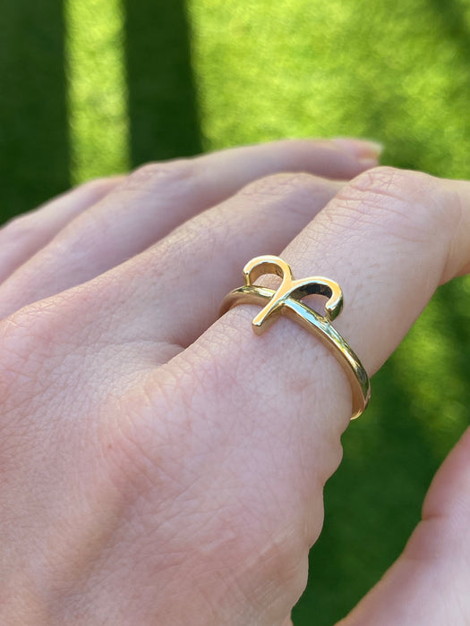 14k Aries zodiac ring size 6