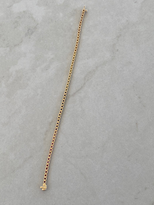 14K Gold Rainbow Sapphire Tennis Bracelet