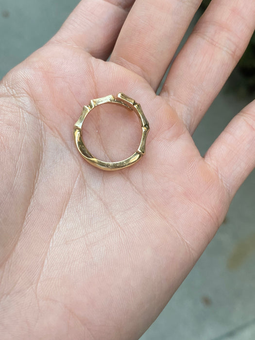 14k open bamboo ring size 5.5