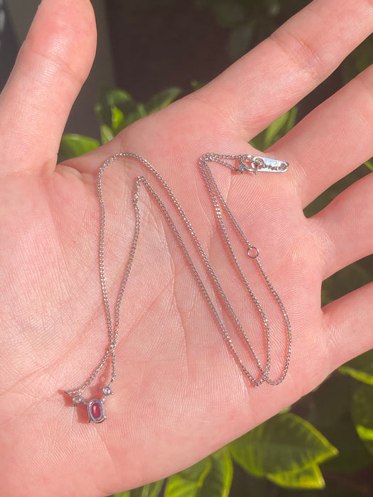 Platinum ruby and diamond curb necklace