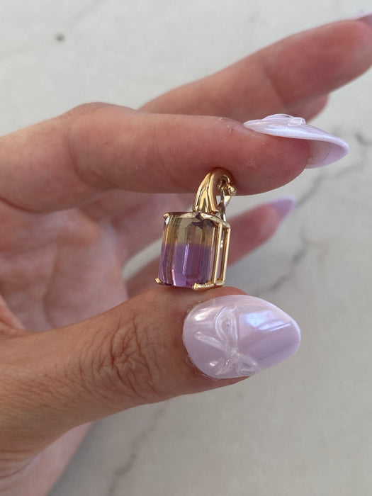 Vintage 14K Gold Ametrine Pendant- 6 Carat