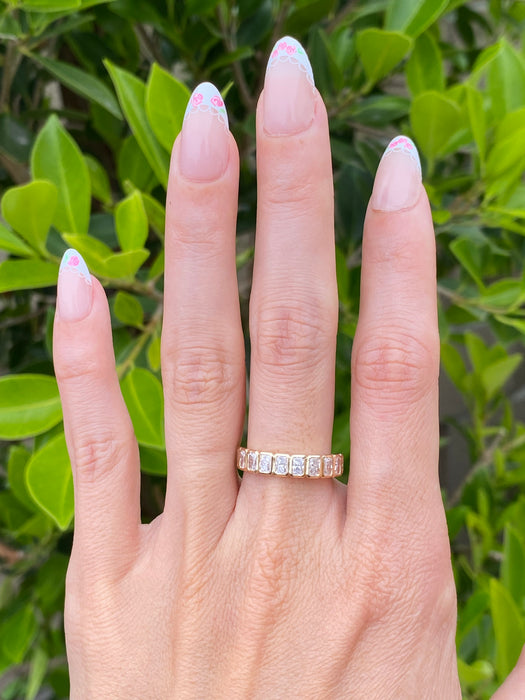 14K Gold Bezel Set Radiant Lab Diamond Ring