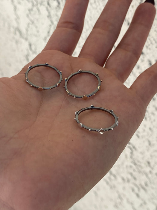 14k black diamond diamond shape eternity ring size 7