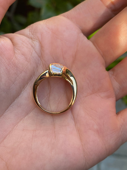 18k diamond baguette ring size 6