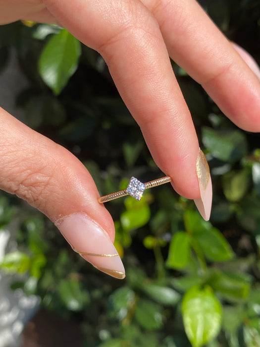 14k diamond coil ring size 6.5