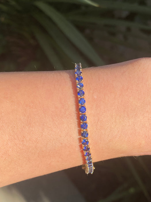 14k blue sapphire tennis bracelet