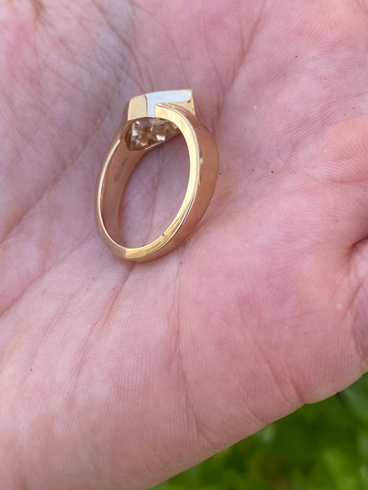 14K Bezel Set Step-Cut Lab Diamond Pear Ring – 1.53 CTW VVS2 D (IGI Certified)