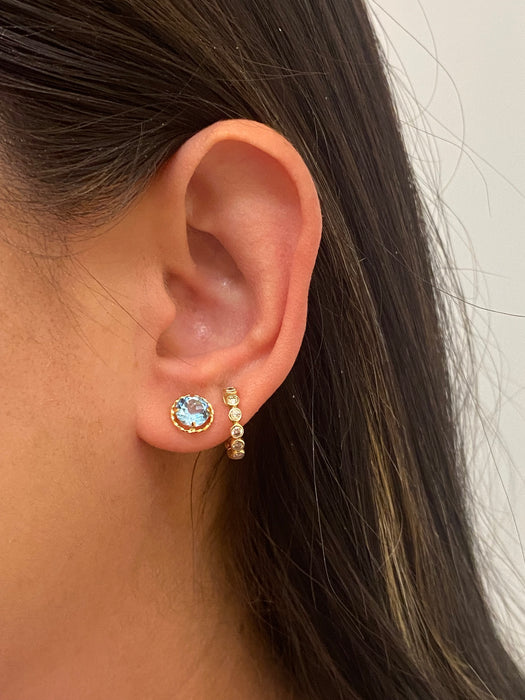 18k blue topaz stud earrings