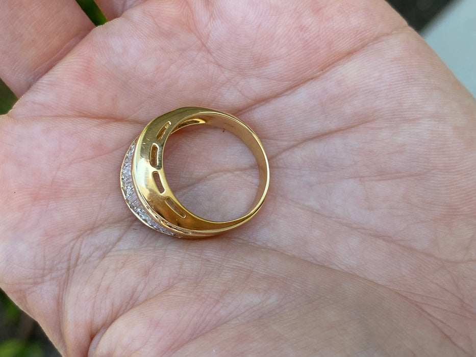 Vintage 18K Gold Double Baguette Diamond Ring – 1.52 TCW Diamonds, Size 6.5