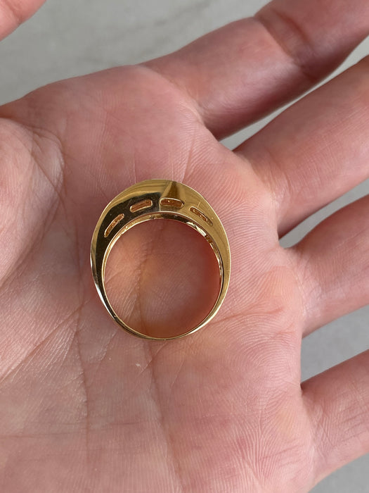Vintage 18K Gold Double Baguette Diamond Ring – 1.52 TCW