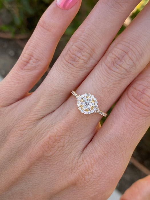 Vintage 18K Gold Diamond Ring – 0.50 TCW Natural Diamonds, Size 6