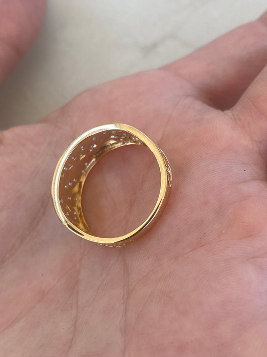 14K Natural Diamond Bluebell Flower Ring