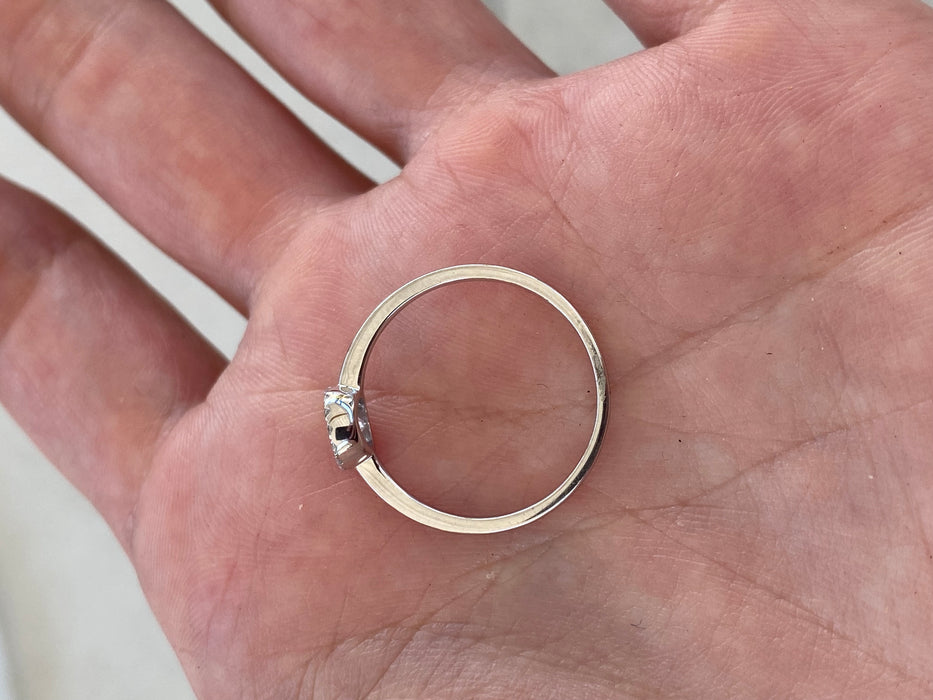 14K White Gold Lab Diamond Halo Ring