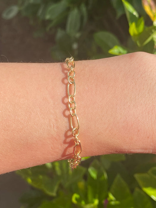 14k rolo paperclip link bracelet