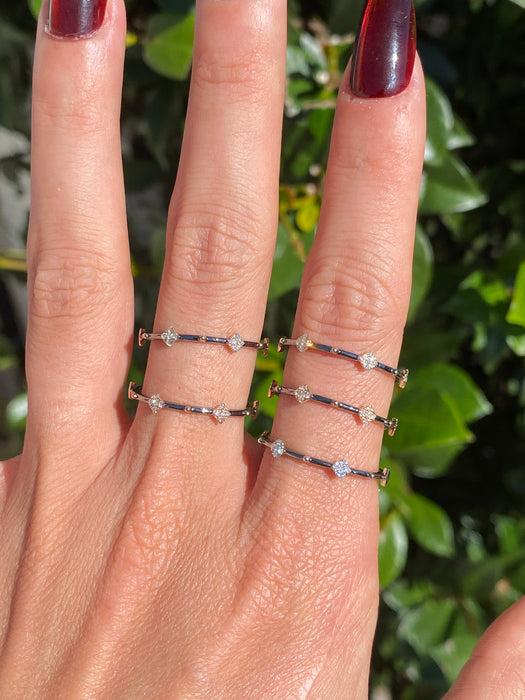 14k black diamond diamond shape eternity ring size 7