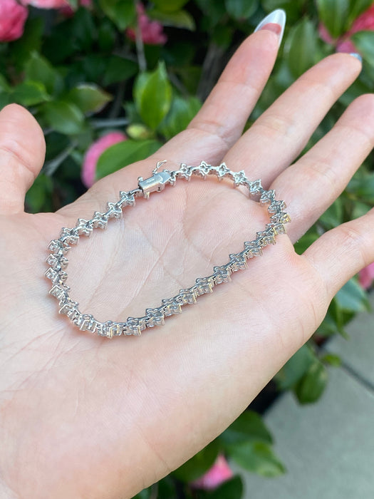 Platinum 850 3 carat diamond tennis bracelet