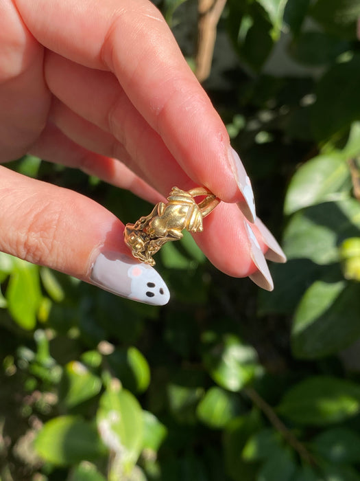 18k double frog ring size 6.5