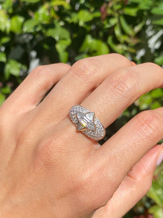 Platinum 18k diamond ring size 6.25