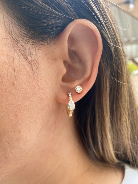14K Gold Lab Diamond Hoop Earrings – 1.60 CTW