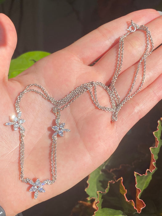 18k white gold 1 carat diamond necklace 16.25”