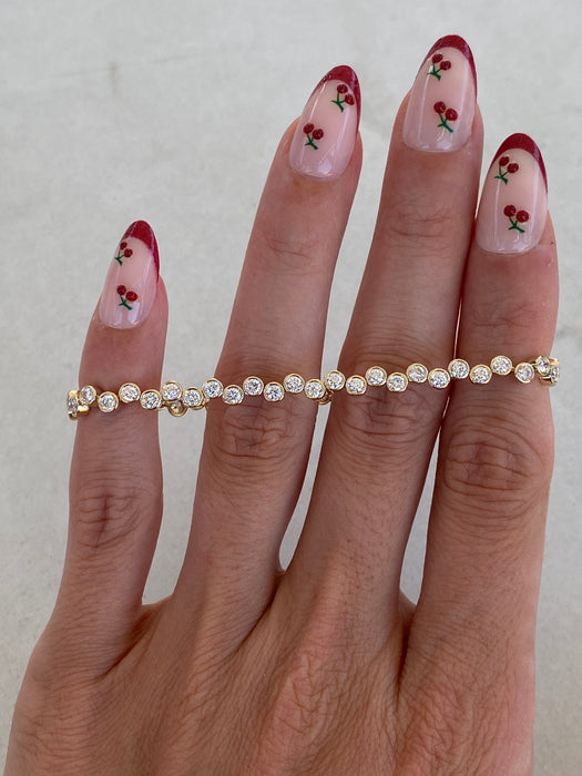 14K 2.5 Carat Lab Diamond Bubble Tennis Bracelet