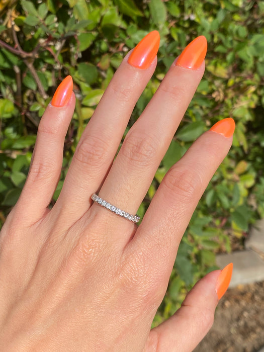 Vintagw Platinum 900 1.05 TCW Diamond Eternity Ring Size 6