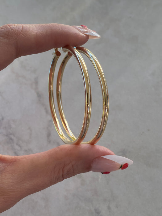 14K Gold Hoop Earrings- 1.95”