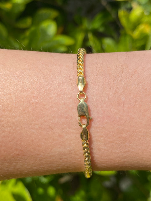 14k foxtail bracelet 7.5”