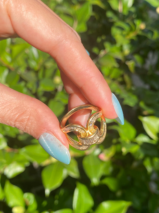 18k diamond baguette ring size 8