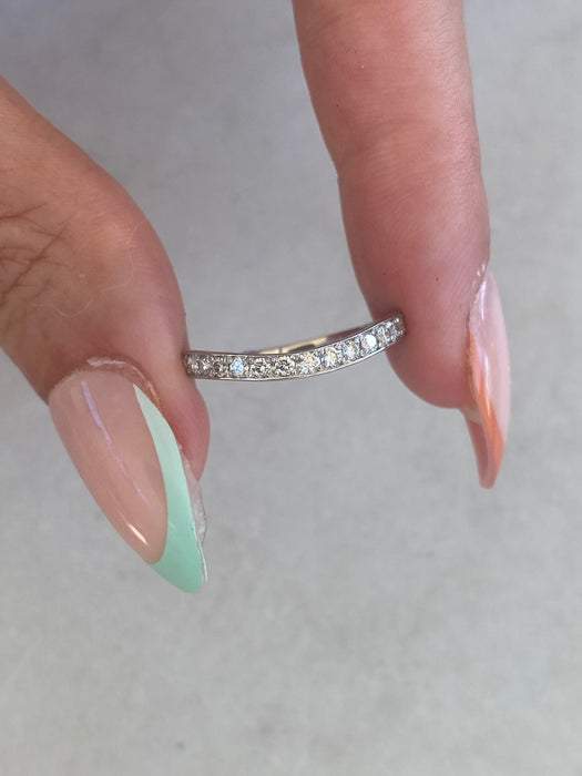 Platinum 950 Natural Diamond Curved Band Ring