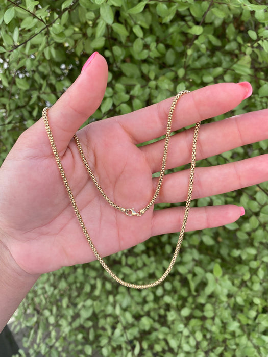 14k popcorn chain necklace