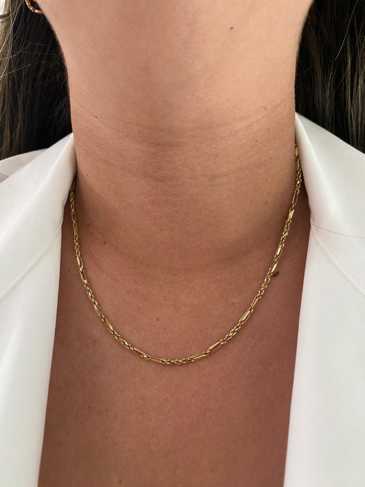 14k barrel rope chain necklace