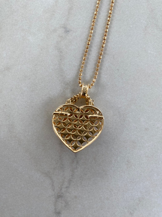 Vintage 18K Gold Natural Diamond Purse Articulating Charm