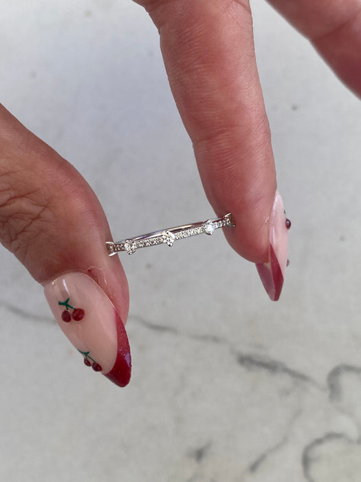 14K White Gold Lab Diamond Stacker Ring