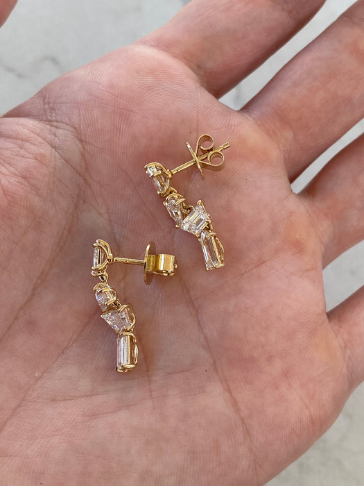 14K Lab Diamond Articulated Drop Earrings – 2.40 CTW