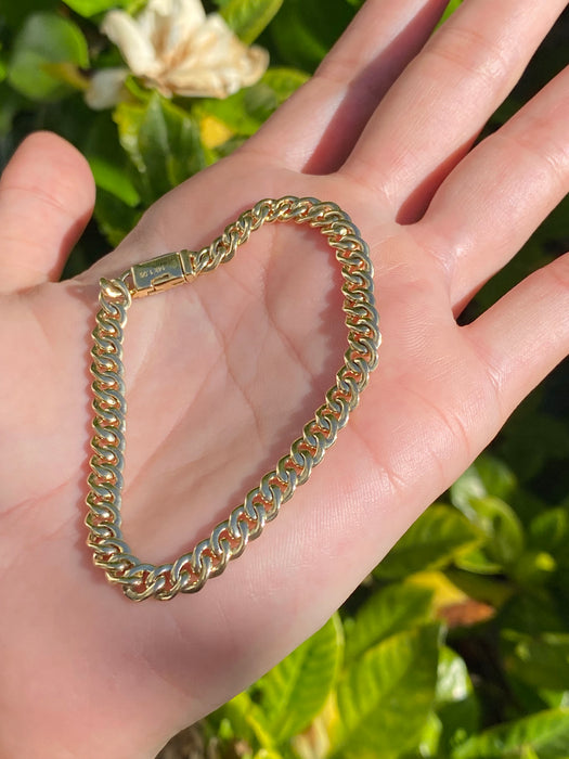 14k diamond curb bracelet 6.75”