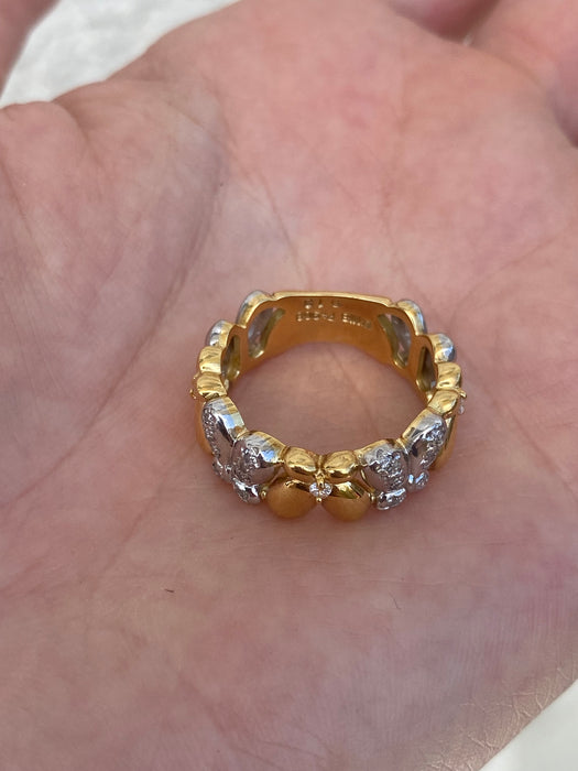 Vintage 18K & Platinum 900 Diamond Butterfly Ring (Size 7)