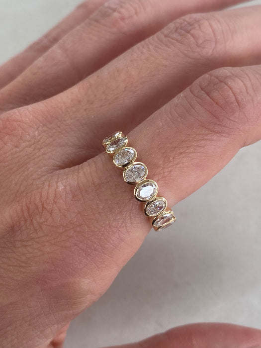 14K Bezel Set Lab Oval Diamond Ring