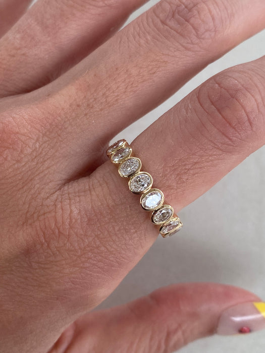 14K Bezel Set Lab Oval Diamond Ring