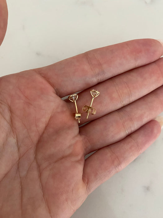 14K Gold 0.8 TCW Bezel-Set Lab Diamond Stud Earrings