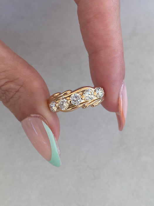Vintage 18K Rose Gold Diamond Ring