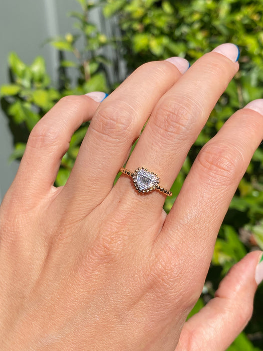 18k diamond heart baguette ring size 6.25